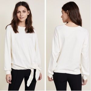 Vince Tie-Waist Cotton Crewneck Sweater